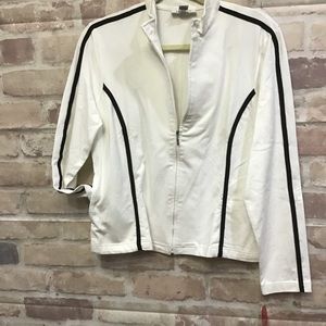 Style & CO (MACYS)leisure jacket white/blk stripe